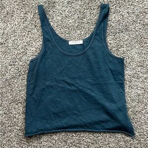 Perfectwhitetee Loose fit tank in a dark blue/green